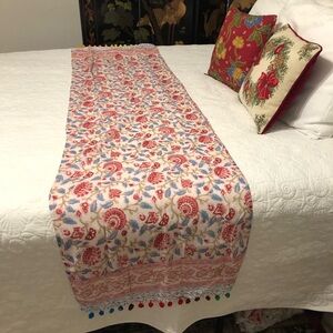 Floral Table Runner with Tassels